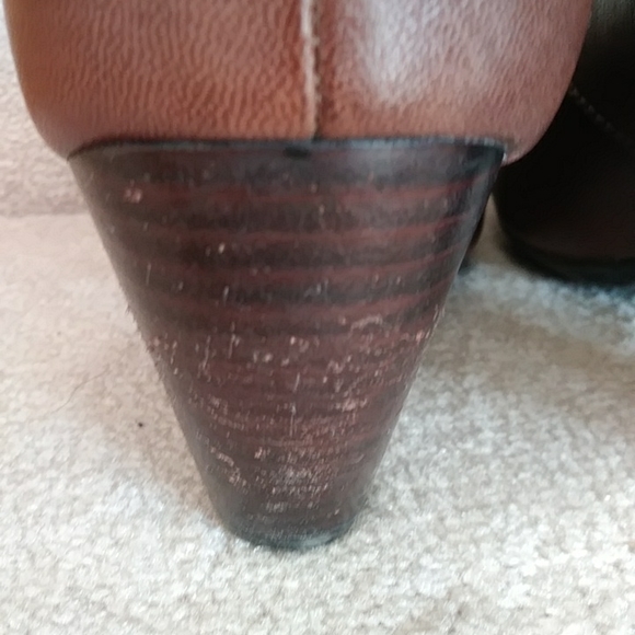 Bare Traps Tyley Leather Scrunchy Heel Booties 9M Brown - Picture 8 of 16